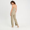 Combinaison pantalon bretelles vert kaki femme