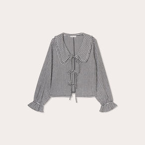 Blouse col claudine et noeuds blanc femme