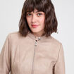 Veste droite zipp&eacute;e sable femme
