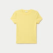 T-shirt c&ocirc;tel&eacute; ajust&eacute; manches courtes jaune pastel femme