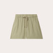 Short regular contenant du lin vert kaki femme