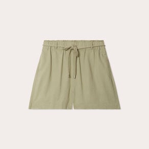 short regular contenant du lin vert kaki femme Short regular contenant du lin vert kaki femme