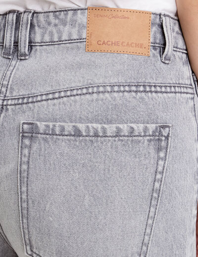 Jeans large denim gris femme