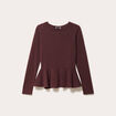 Pull ajust&eacute; court manches longues bordeaux femme