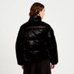 Doudoune cropped col montant brillante noir femme