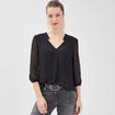 Blouse manches 3/4 noir femme