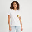 T-shirt poche crochet blanc femme