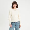 Pull manches chauves-souris ecru femme