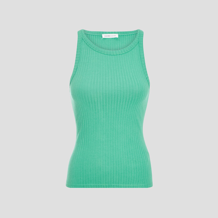 Débardeur bretelles larges vert femme