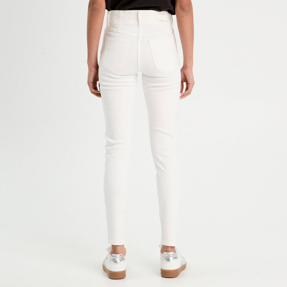 Jeans skinny 5 poches ecru femme