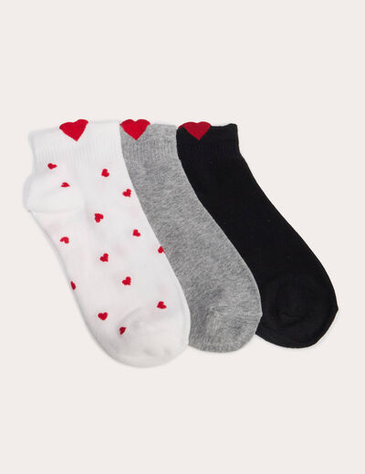 Lot de 3 paires de chaussettes fantaisie noir femme