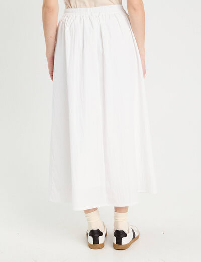 Jupe longue évasée blanc femme
