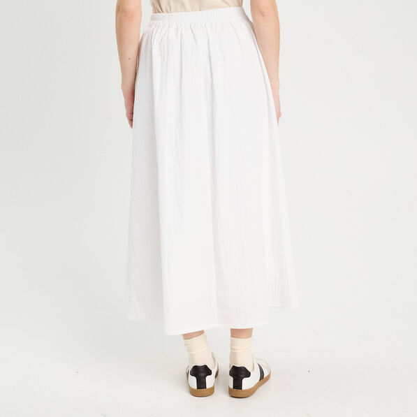 Jupe longue évasée blanc femme