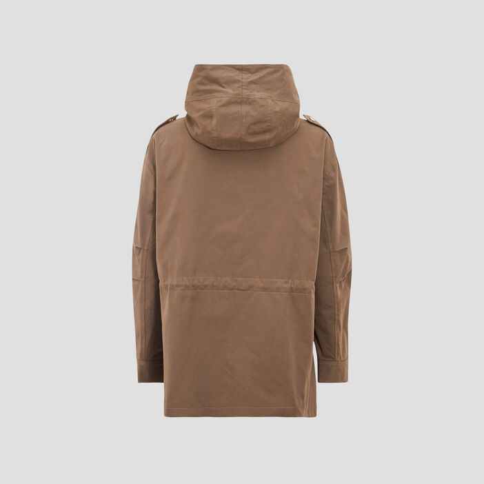 Parka droite à capuche vert kaki femme