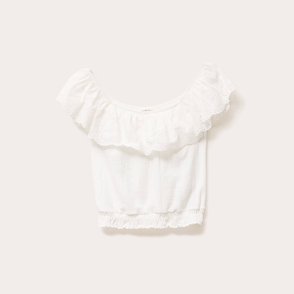Top sans manches ecru femme