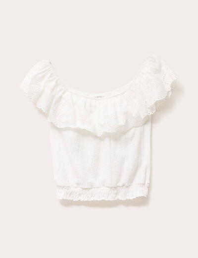 Top sans manches ecru femme