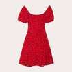 Robe évasée manches courtes rouge femme