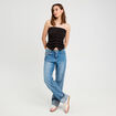 Bustier cropped froncé noir femme