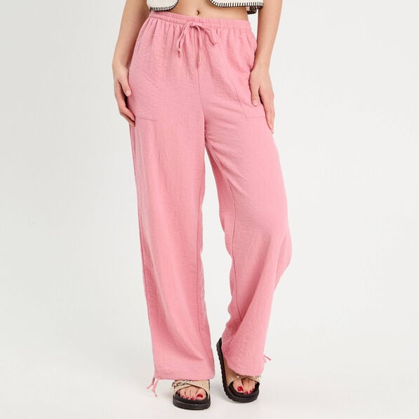 pantalon large fluide vieux rose femme Pantalon large fluide vieux rose femme