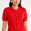 Gilet manches courtes rouge femme
