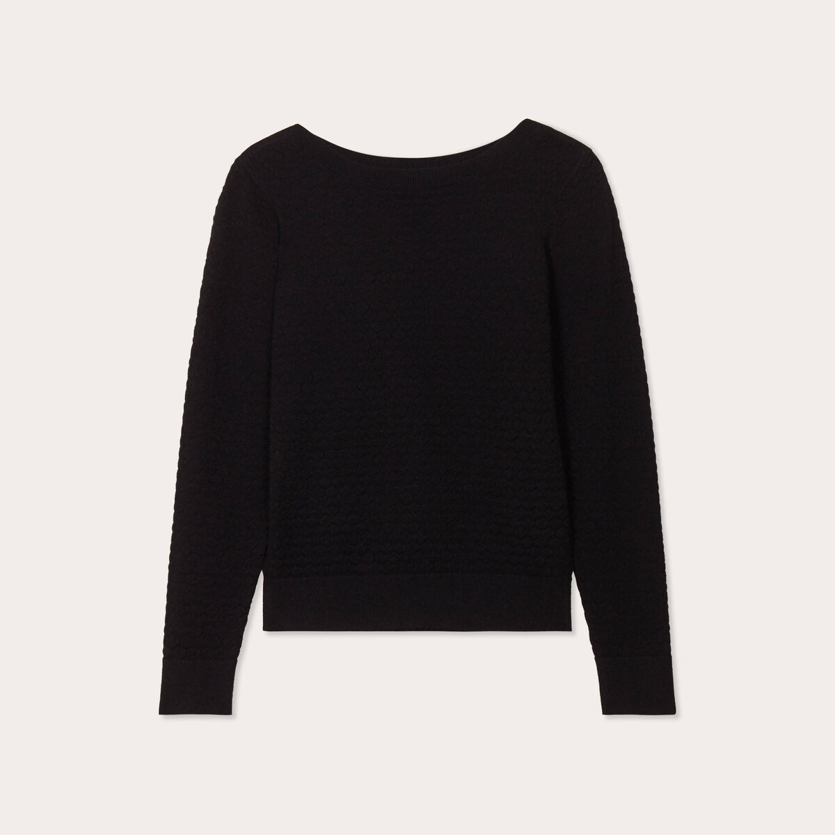 Pull col bateau noir femme