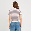 Pull manches courtes col polo rose femme