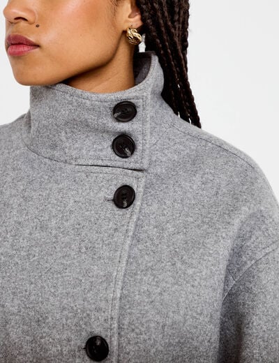 Veste oversize manches longues gris femme