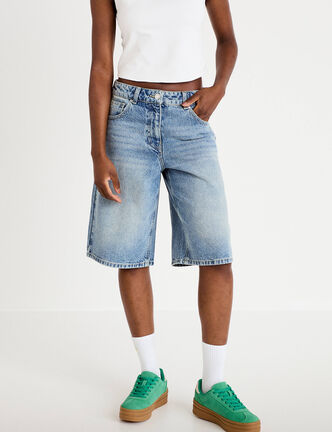 Bermuda en jean denim triple stone femme