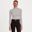 T-shirt col roulé blanc femme
