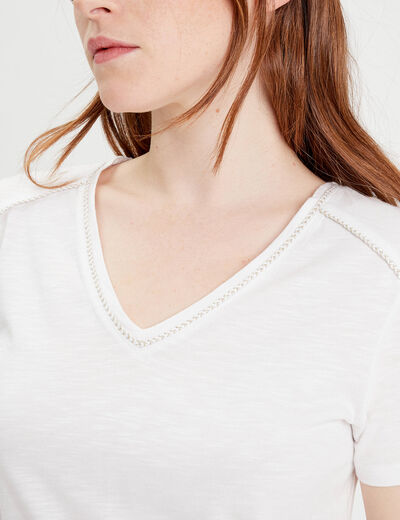 T-shirt manches courtes blanc femme