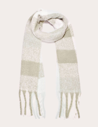 &Eacute;charpe avec franges vert pastel femme