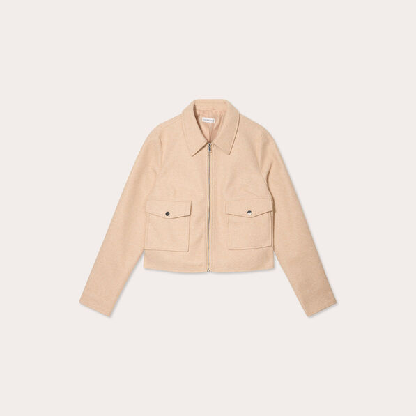 Veste zippée beige femme