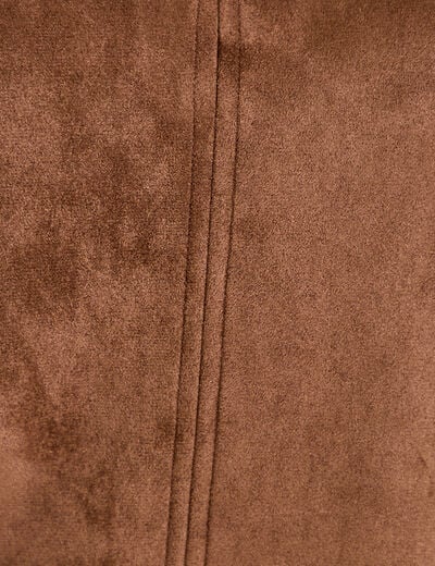 Robe droite courte sans manches col rond marron femme