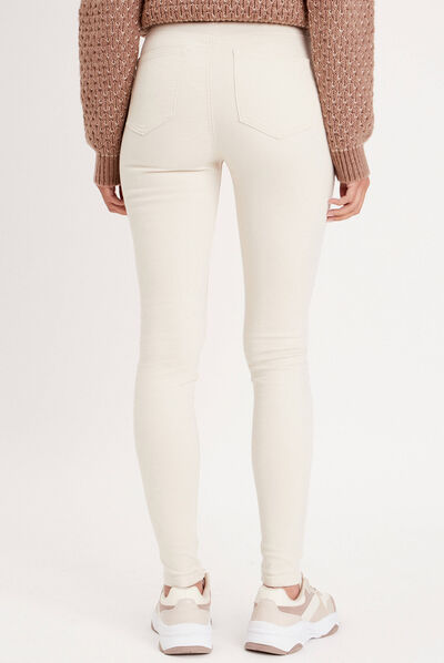 Jeans skinny intérieur gratté chaud sable femme