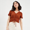 T-shirt manches courtes marron femme