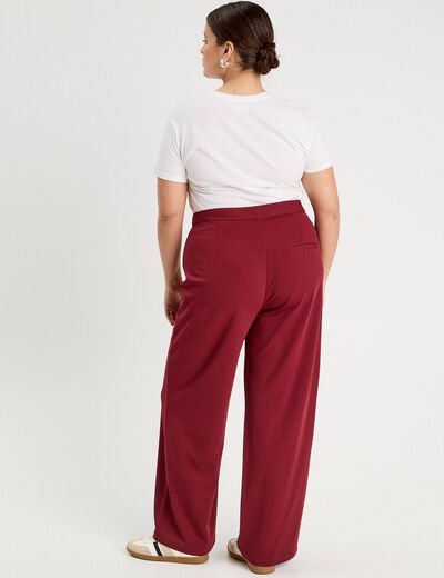 Pantalon large bordeaux femme