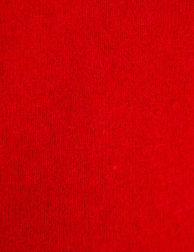 Pull avec col en V rouge femme