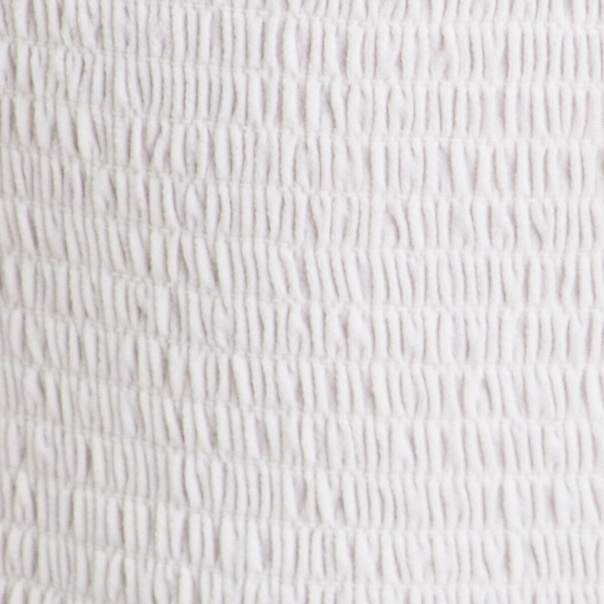 Blouse manches courtes smockée blanc femme