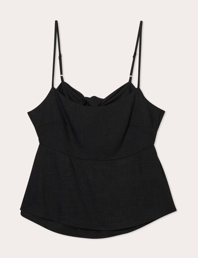 Blouse bretelles fines noir femme