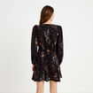Robe courte &eacute;vas&eacute;e col v manches longues noir femme