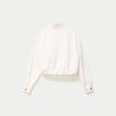 Veste cropped bas resserr&eacute; ecru femme