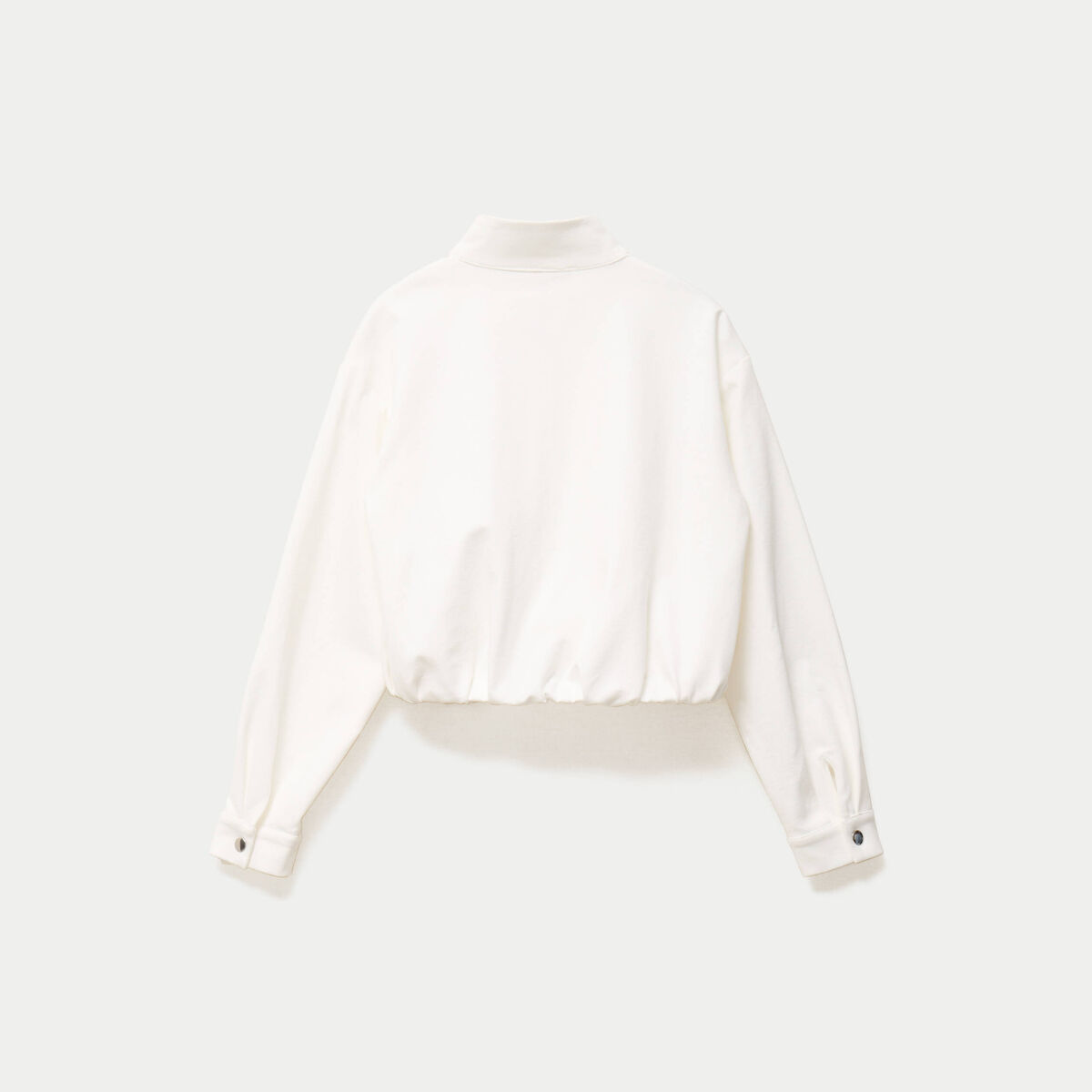 Veste cropped bas resserr&eacute; ecru femme