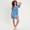 Robe évasée détails noeuds bleu femme