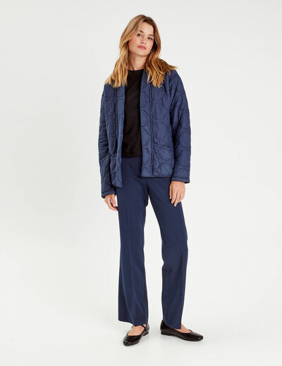 Pantalon flare bleu marine femme