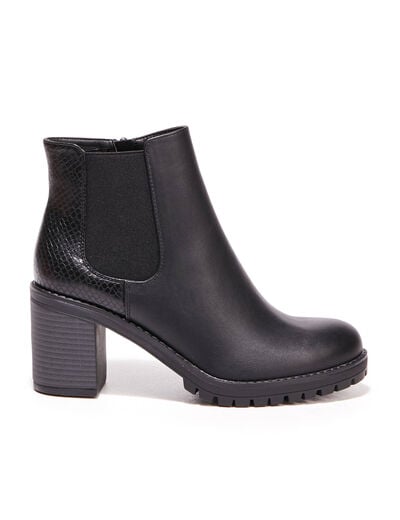 Bottines chelsea à talons noir femme
