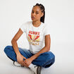 T-shirt cintr&eacute; col rond manches courtes ecru femme
