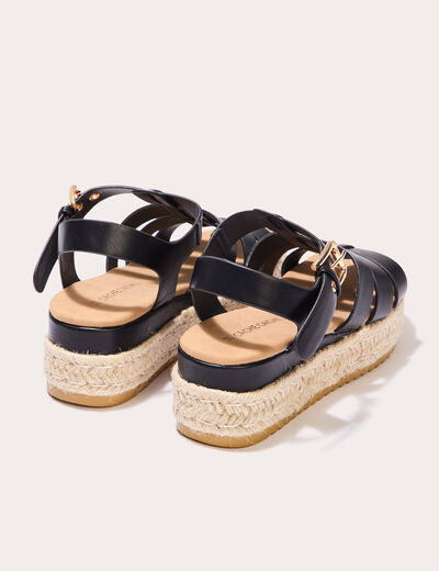 Sandales plateformes noir femme