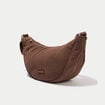 Sac banane velours c&ocirc;tel&eacute; marron femme