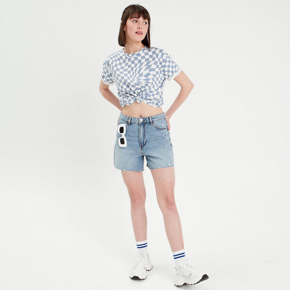 T-shirt manches courtes bleu lavande femme