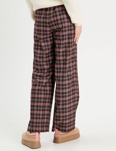 Pantalon large bordeaux femme